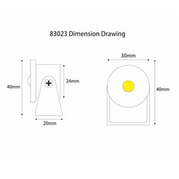 Set of 4 1W Mini Surface Mounted Spotlights - Swivel & Tilt - 80lm warm white with power supply unit