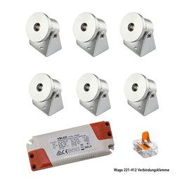 KIT of 4 - 1W LED surface mounted spotlight "CYLINDRO" Ceiling 12VDC 3000K