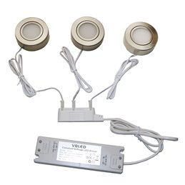 VBLED - LED-Lampe, LED-Treiber, Dimmer online beim Hersteller kaufen|3er Set LED Einbauleuchte mit G4 Leuchtmittel 12V 6W 3000K 500Lumen mit Funk Netzteil und Fernbedien