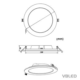 LED recessed luminaire - extra flat - 20W