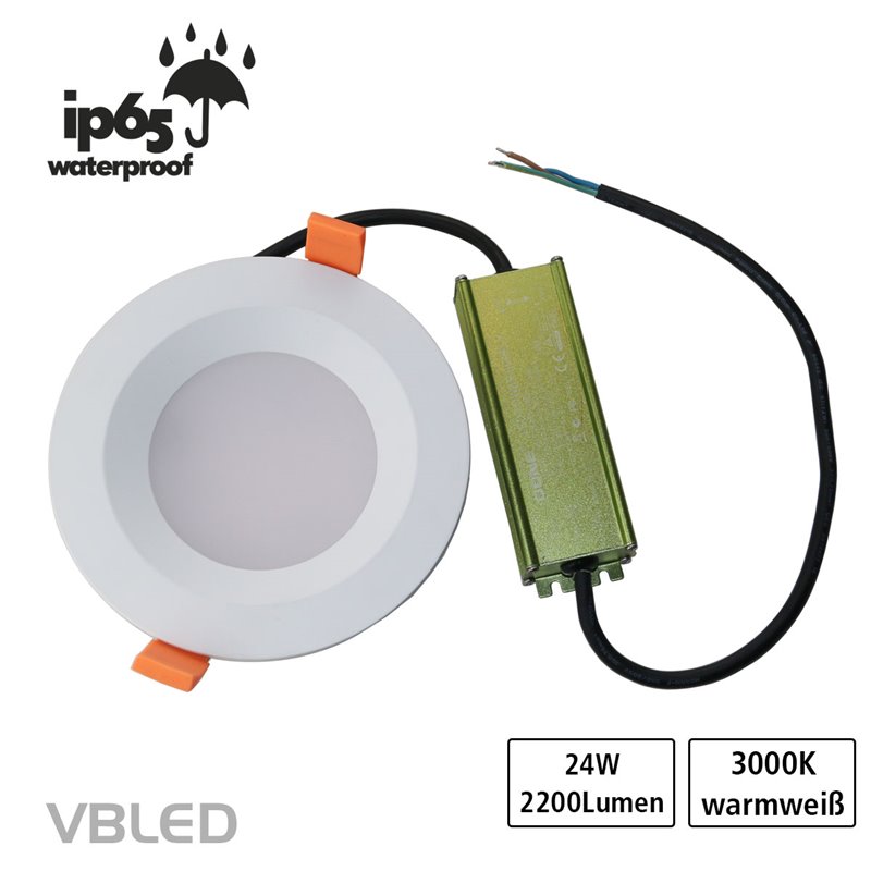 Luminaria LED de empotrar 24W 230V IP65 + fuente de alimentación Estanca Luminaria LED de empotrar 24W 230V IP65 + fuente de alimentación Estanca