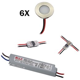 3W LED Mini Recessed Spot - "OCULOS" Minispot - 12V DC - IP44 - 3000K - Swivel - Silver