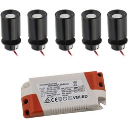 mini Spot encastré LED 3W - "OCULOS" Minispot - 12V DC - IP44 - 3000K - Orientable - Argenté