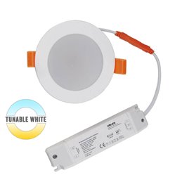 faretto da incasso 7W LED COB 3000K dimmerabile - rotondo - cromo - lucido