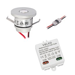 VBLED - LED-Lampe, LED-Treiber, Dimmer online beim Hersteller kaufen|1er KIT - LED Mini Einbaustrahler "TINI" 1W Rotier- & Schwenkbar