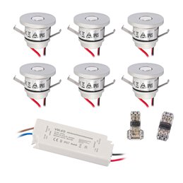 VBLED - LED-Lampe, LED-Treiber, Dimmer online beim Hersteller kaufen|10er-Set 1W Mini LED Einbauspot Einbaustrahler warmweiß mit Netzteil