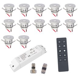 mini Spot encastré LED 3W - "OCULOS" Minispot - 12V DC - IP44 - 3000K - Orientable - Argenté