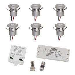 mini Spot encastré LED 3W - "OCULOS" Minispot - 12V DC - IP44 - 3000K - Orientable - Argenté