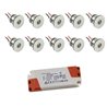 VBLED - LED-Lampe, LED-Treiber, Dimmer online beim Hersteller kaufen|10er-Set 1W Mini LED Einbauspot Einbaustrahler warmweiß mit Netzteil