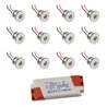 VBLED - LED-Lampe, LED-Treiber, Dimmer online beim Hersteller kaufen|12er-Set 1W Mini LED Einbauspot Einbaustrahler warmweiß mit Netzteil