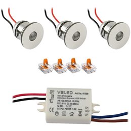 VBLED - LED-Lampe, LED-Treiber, Dimmer online beim Hersteller kaufen|1er-Set 1W LED Mini Einbauspot - "FOCOS" Minispot - 12V DC - IP20 - 3000K - Schwenkbar - Schwarz