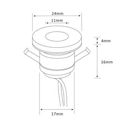 VBLED - LED-Lampe, LED-Treiber, Dimmer online beim Hersteller kaufen|1W VBLED LED Mini Einbauspot "ALDYNE" Seitenstrahlend Minispot - 12VDC - IP65 - 3000K