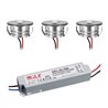 Set de mini spots encastrés LED 3W en aluminium "Luxonix" blanc chaud étanche