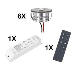 mini Spot encastré LED 3W - "OCULOS" Minispot - 12V DC - IP44 - 3000K - Orientable - Argenté