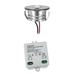 1W LED Mini Inbouwspot - "FOCOS" Minispot - 12V DC - IP20 - 3000K - Zwenkbaar - Zwart
