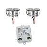 Set di 2 mini faretti da incasso in alluminio a LED da 3W "Luxonix" bianco caldo con alimentatore