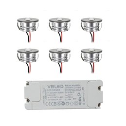 3W LED Mini Recessed Spot - "OCULOS" Minispot - 12V DC - IP44 - 3000K - Swivel - Silver