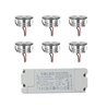 Set de 6 mini spots encastrés LED 3W en aluminium "Luxonix" blanc chaud avec bloc d'alimentation dimmable