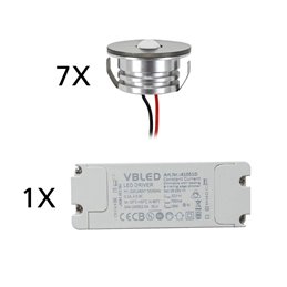 VBLED - LED-Lampe, LED-Treiber, Dimmer online beim Hersteller kaufen|2er-Set 1W LED Mini Einbauspot"ALDYNE" schwarz - 12VDC mit LED Trafo