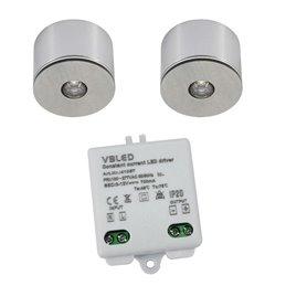 mini spot da incasso a 3W LED - Minispot "OCULOS" - 12V DC - IP44 - 3000K - Orientabile - Argento