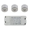 Set van 3W LED mini-spot / plafondinbouwspot / IP65 / WW / incl.transformator