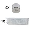 VBLED - LED-Lampe, LED-Treiber, Dimmer online beim Hersteller kaufen|9er Set 3W LED Mini Spot/Decken-Aufbau-Spot / IP65 / WW / inkl. dimmbarer LED Netzteil