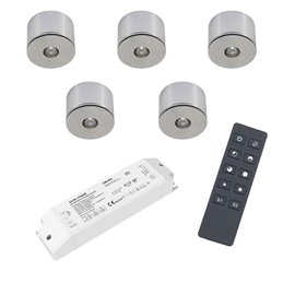 mini Spot encastré LED 3W - "OCULOS" Minispot - 12V DC - IP44 - 3000K - Orientable - Argenté