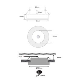 luminaires encastrés à LED 6W RGB+WW 12V DC, télécommande incluse