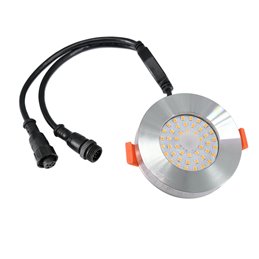 Set de 3 luminaires encastrés LED RGB+WW 12VDC 6W avec commande murale et bloc d'alimentation