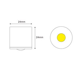 mini projecteur de surface 1W - Aldyne - IP44 - 3000K