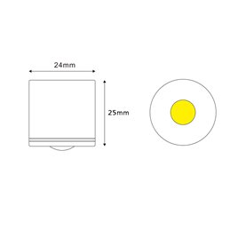 1W Mini Surface Mounted Spotlight - LATERA - IP65 - 3000K