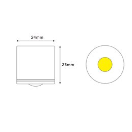 mini projecteur de surface 1W - LATERA - IP65 - 3000K