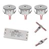 3er Set 3W Mini-Einbauspot Einbaustrahler "NOVOS" warmweiß 3000K 12V DC Warmweiss Inkl.LED Trafo