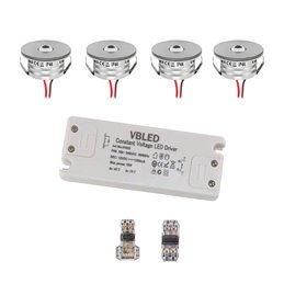 VBLED - LED-Lampe, LED-Treiber, Dimmer online beim Hersteller kaufen|2er Set Mini Einbaustrahler Spot "Pialux" 3W 700mA 190lm warmweiß mit dimmbarem Netzteil