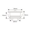 Set van 6 3W mini inbouwspots "NOVOS" warm wit 3000K 12V DC Warm wit Incl.LED transformator