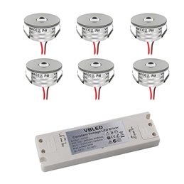 VBLED - LED-Lampe, LED-Treiber, Dimmer online beim Hersteller kaufen|3er KIT"VISUM" 1W Mini-Einbauspot Mini Spot IP65 Warmweiss Inkl. IP67 LED Trafo