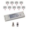 Set of 9 3W mini recessed spotlights 3000K "NOVOS" incl. LED transformer and connector