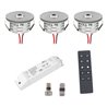 3pcs Radio Set 3W Mini Foco Empotrable "NOVOS" 3000K incl.LED Transformador y Conector