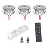 3pcs Radio Set 3W Mini Recessed Spot Recessed Spotlight "NOVOS" 3000K incl.LED Transformer and Connector