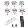 Set di 6 mini faretti da incasso senza fili da 3W "NOVOS "3000K incl. trasformatore LED e connettore