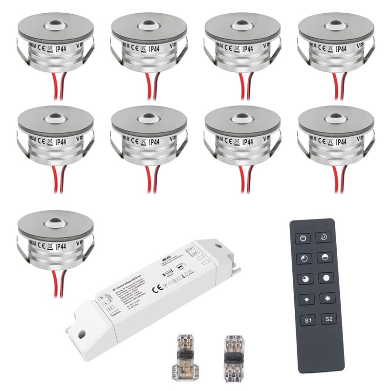 9er Wireless Set 3W Mini Spot encastré Spot encastré "NOVOS" 3000K incl. transformateur LED et connecteur 9er Wireless Set 3W Mini Spot encastré Spot encastré "NOVOS" 3000K incl. transformateur LED et connecteur