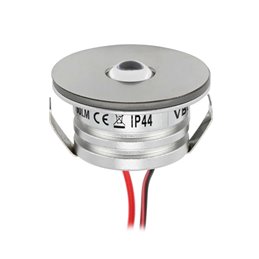mini spot da incasso a 3W LED - Minispot "OCULOS" - 12V DC - IP44 - 3000K - Orientabile - Argento