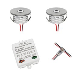 mini Spot Empotrable LED 3W - Minispot "OCULOS" - 12V CC - IP44 - 3000K - Orientable - Plata