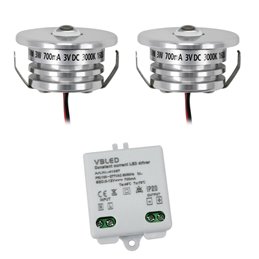 1W LED Mini Inbouwspot - "FOCOS" Minispot - 12V DC - IP20 - 3000K - Zwenkbaar - Zwart