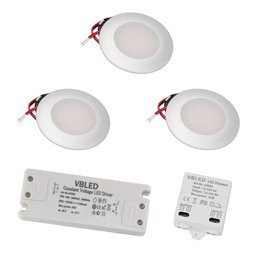 VBLED - LED-Lampe, LED-Treiber, Dimmer online beim Hersteller kaufen|Einbaustrahler Set mit 7W RGB+W LED Leuchtmittel und Einbaurahmen in silber Optik gebürstet rund