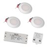 Set di 3 faretti da incasso a LED con dimmer LED a 3 livelli 12VDC 3W 3000K bianco caldo apparecchio per mobili da incasso in al