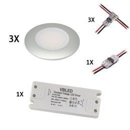 VBLED LED COB inbouwspot - rond - gegoten - geborsteld - 7W