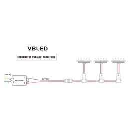 Set di 3 faretti da incasso LED 12VDC 3W 3000K bianco caldo alluminio Apparecchio per mobili da incasso