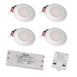 VBLED - LED-Lampe, LED-Treiber, Dimmer online beim Hersteller kaufen|VBLED LED COB Einbaustrahler - rund - weiß glänzend - 7W