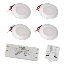 3 LED recessed spotlights 12V set incl. bulb 2W and transformer